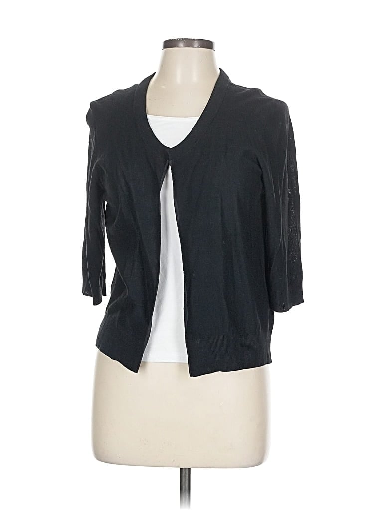 Pre-owned Donna Karan Silk Cardigan Sweater In Black