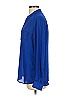 NY Collection Blue Long Sleeve Blouse Size S - photo 5