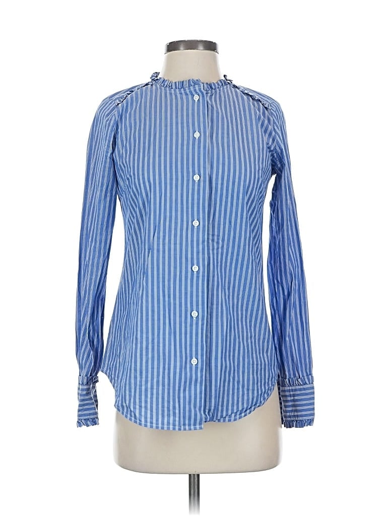 Pre-owned Ann Taylor Long Sleeve Button Down Shirt In Blue