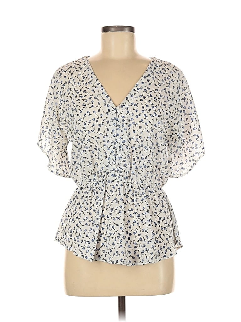 Pre-owned Sienna Sky Short Sleeve Blouse In White