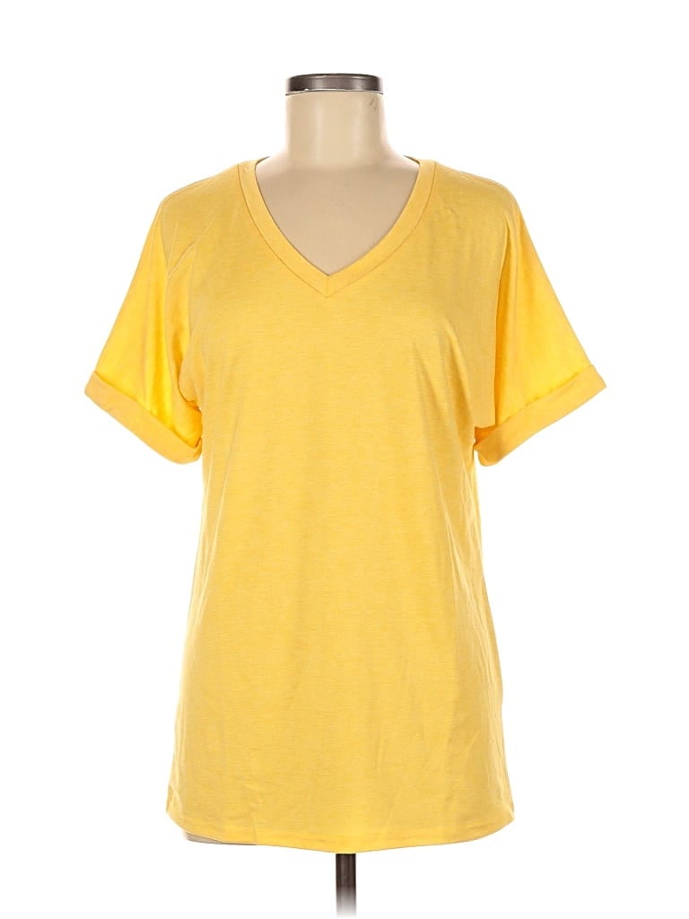 Pre-owned Unbranded Short Sleeve T-shirt In Yellow