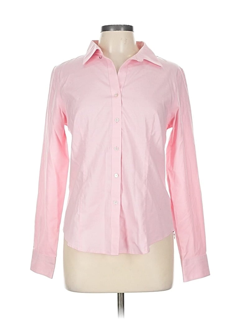 Pre-owned Talbots Long Sleeve Button Down Shirt In Pink