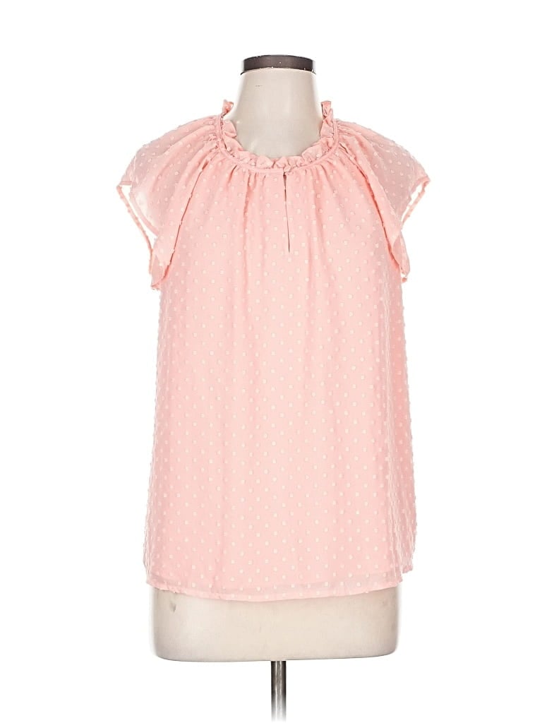 Pre-owned J.crew Factory Store Short Sleeve Blouse In Pink
