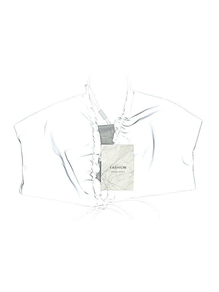 Click to view more detailed imagery on our partner's website Pre-owned Fashion Swimsuit Top Gray Swimwear