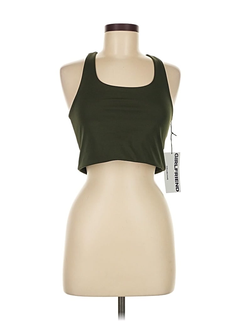 Pre-owned Girlfriend Collective Tank Top Green Halter Neckline Tops