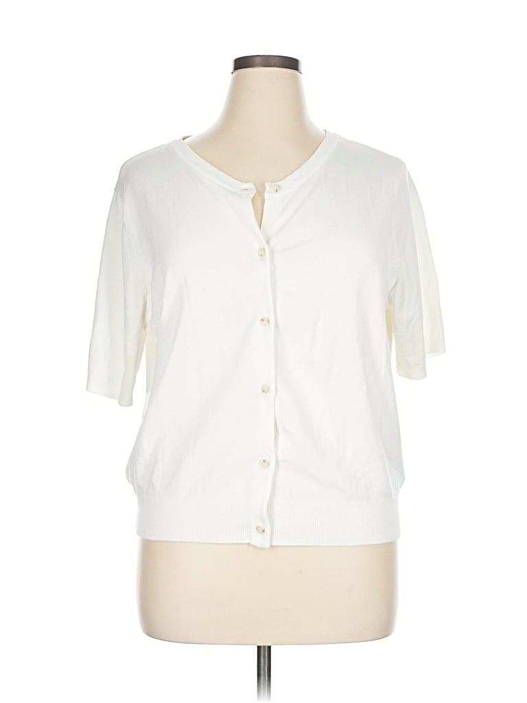 Pre-owned H&m Cardigan Sweater In White