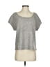 Ella Moss Metallic Silver Short Sleeve Top Size S - photo 1