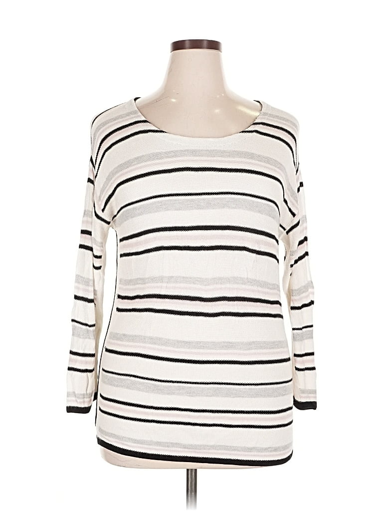 Pre-owned B Collection By Bobeau Pullover Sweater In White