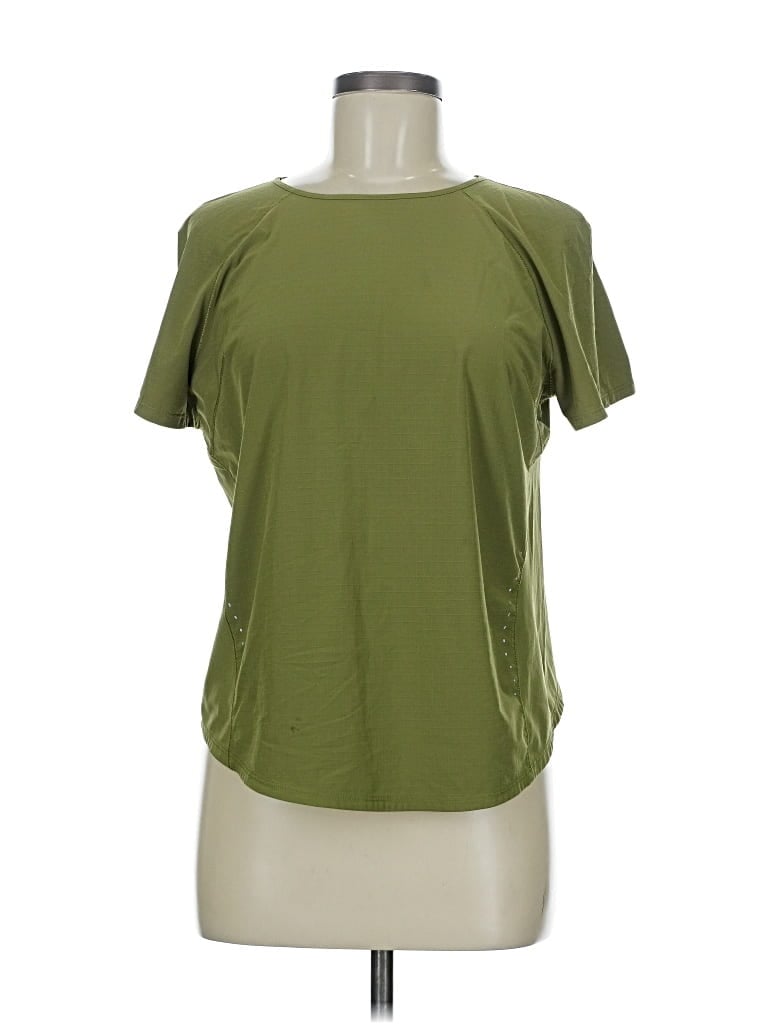 Pre-owned Lululemon Athletica Short Sleeve Top Green Crew Neck Tops
