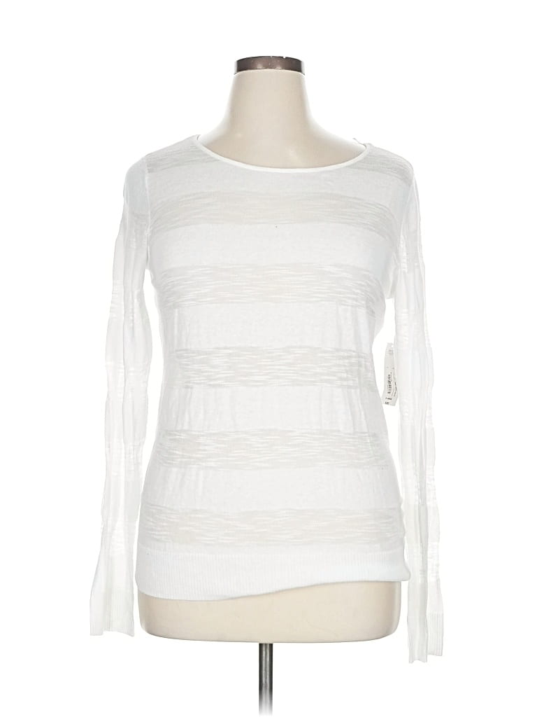 Pre-owned A.n.a. A New Approach Long Sleeve T-shirt In White