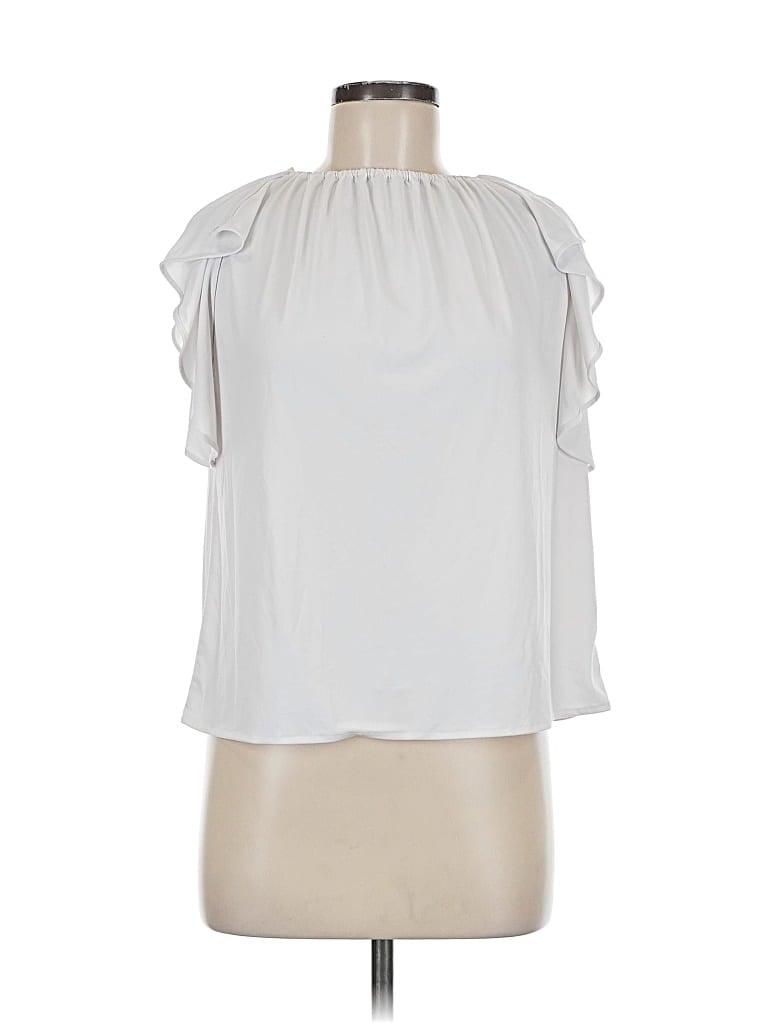 Pre-owned Banana Republic Short Sleeve Blouse In White