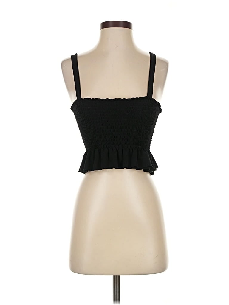 Pre-owned Zara W&b Collection Sleeveless Top Black Sweetheart Neckline Tops