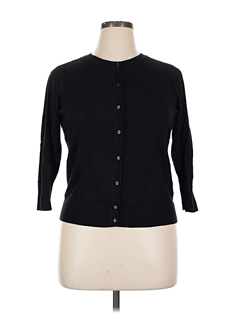 Pre-owned Halogen Cardigan Sweater In Black