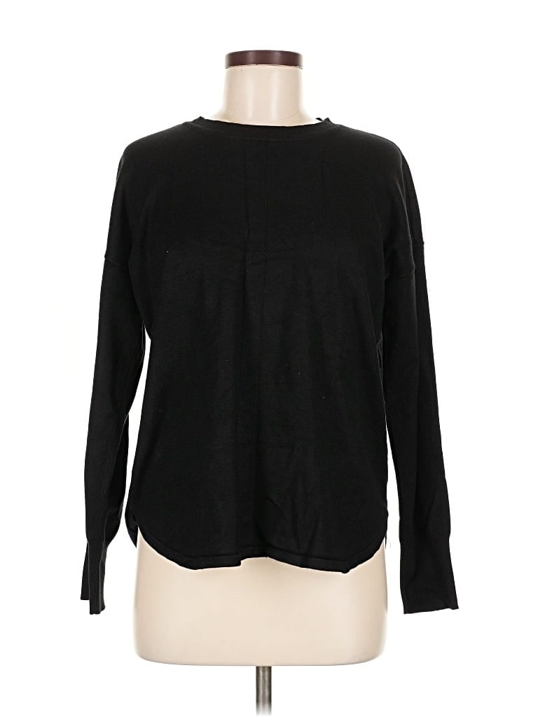 Pre-owned Max Studio Long Sleeve T-shirt In Black