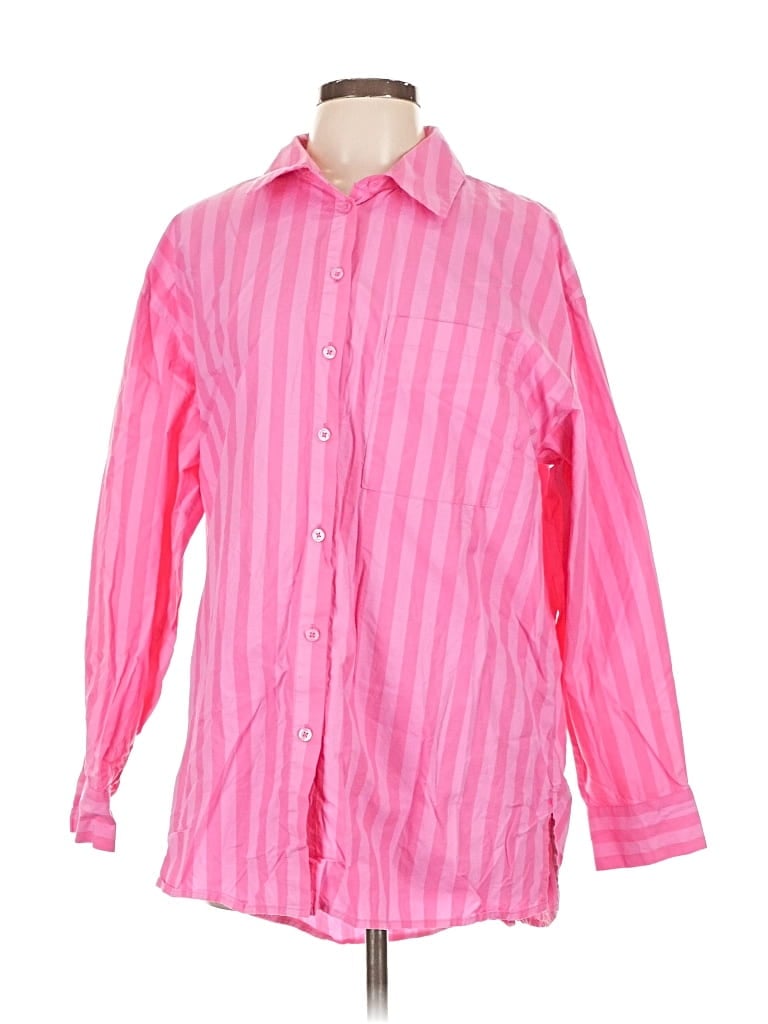 Pre-owned A New Day Long Sleeve Button Down Shirt In Pink