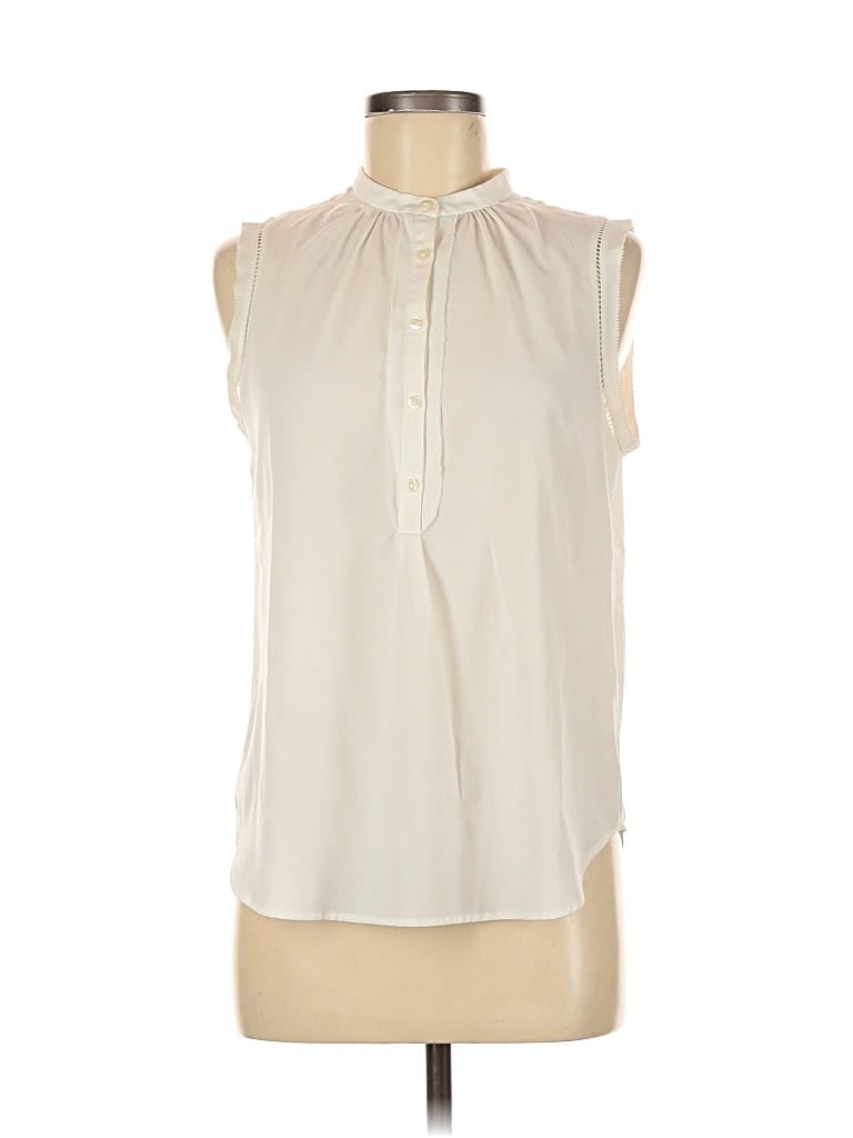 Pre-owned Ann Taylor Sleeveless Blouse In White