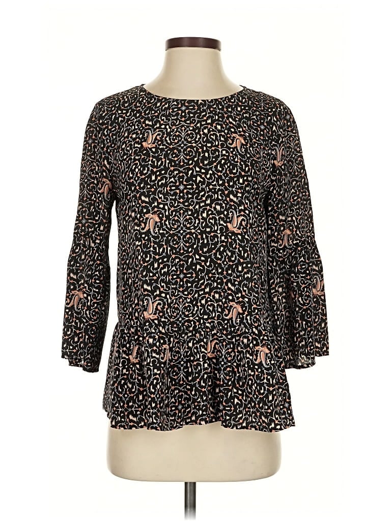 Pre-owned Madewell 3/4 Sleeve Blouse In Black