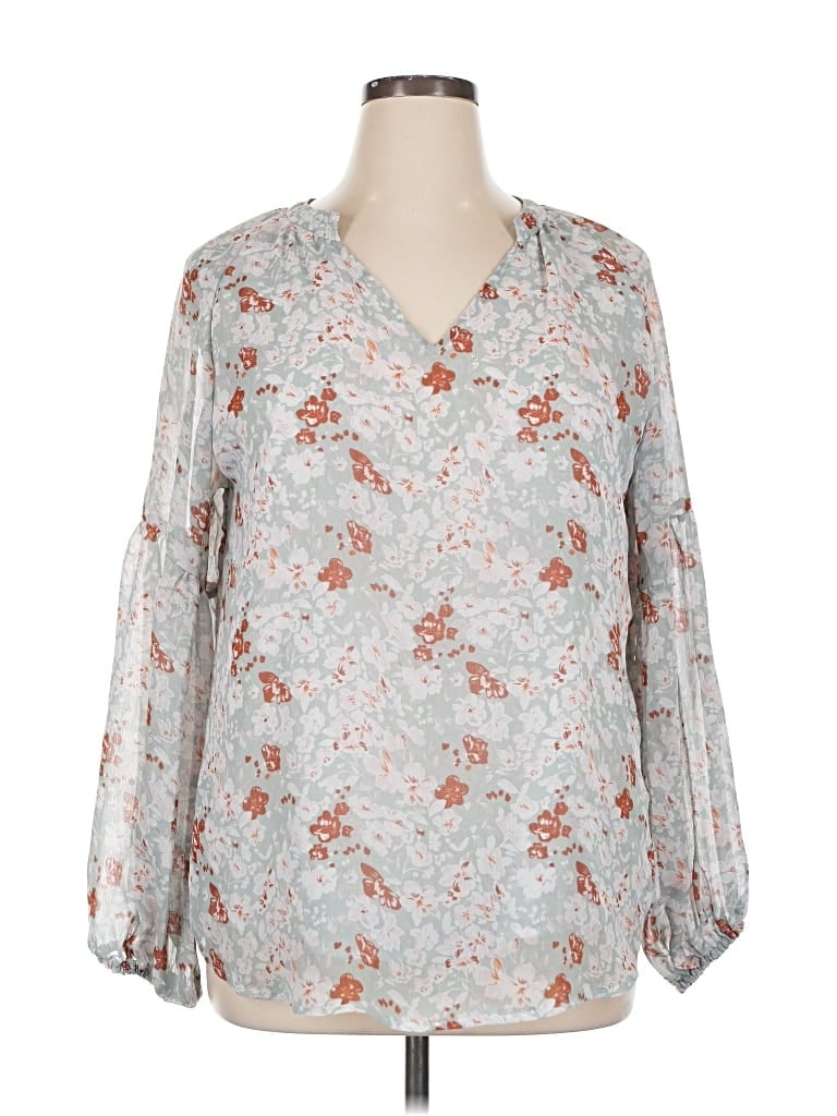 Pre-owned Btfbm Long Sleeve Blouse In Gray