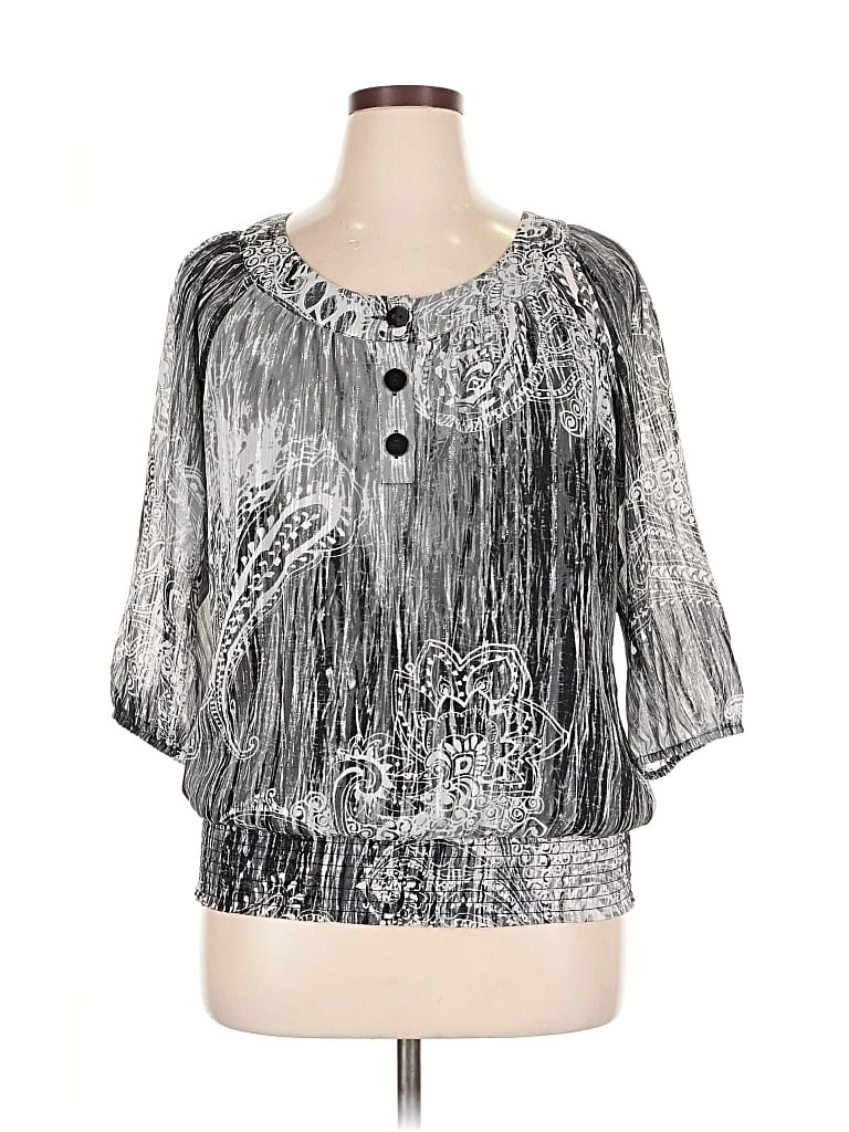 Dressbarn 3/4 Sleeve Blouse In Blue