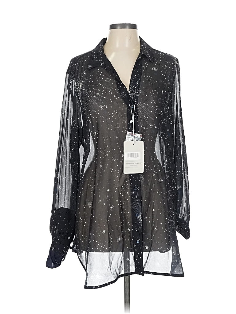 Pre-owned Marina Sport Long Sleeve Blouse In Black
