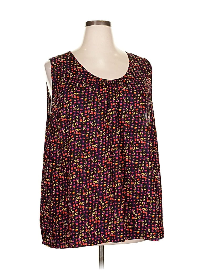 Pre-owned Sejour Sleeveless Blouse In Black