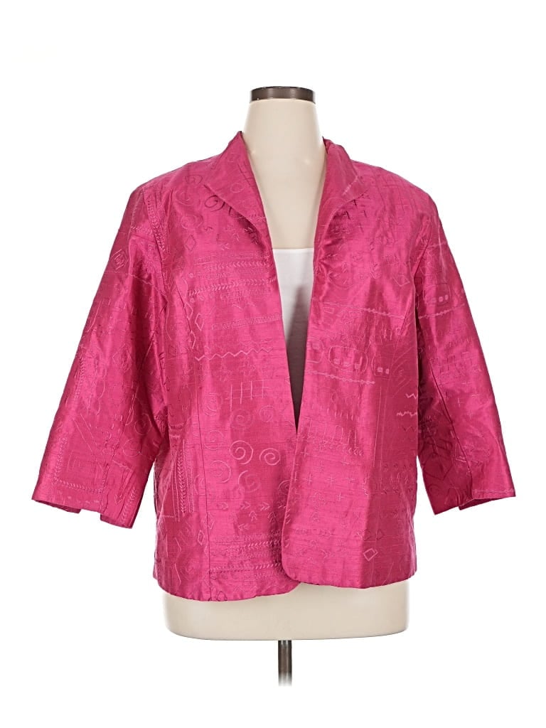 Pre-owned Coldwater Creek Silk Blazer Jacket In Pink