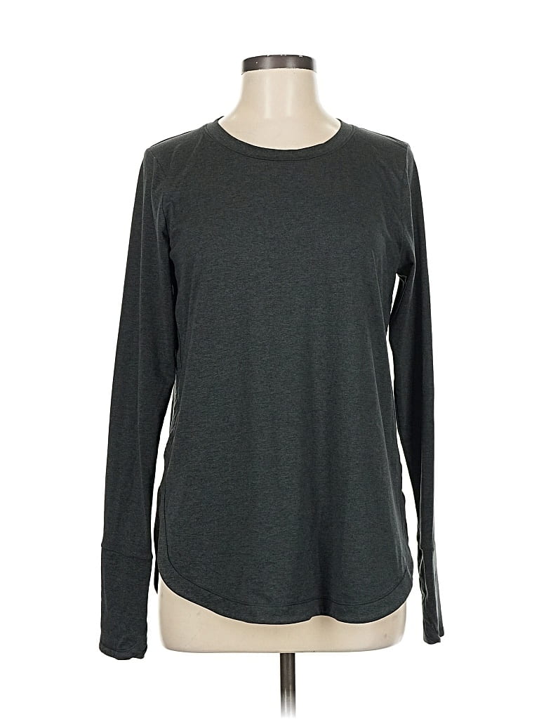 Pre-owned Athleta Long Sleeve T-shirt In Gray