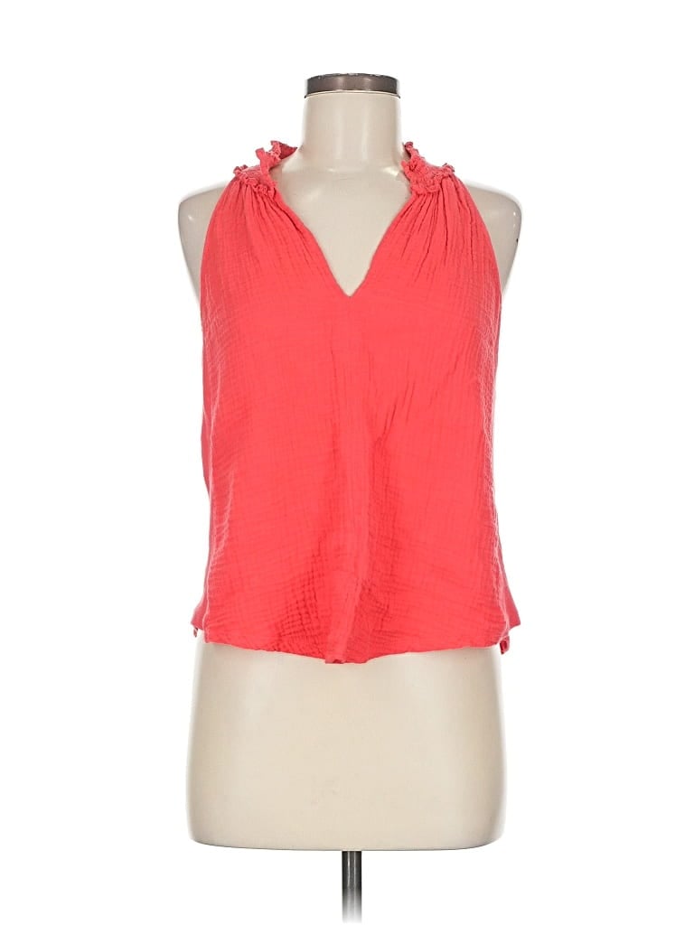Pre-owned Evereve Tank Top Orange Halter Neckline Tops