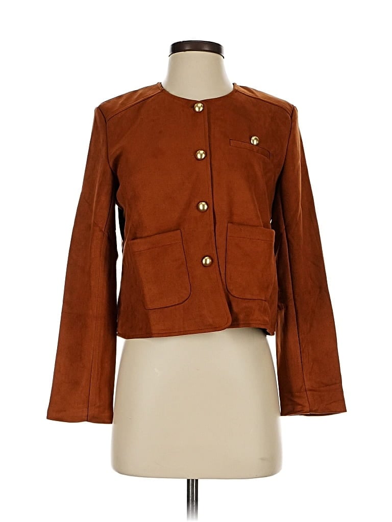 Pre-owned Assorted Brands Blazer Jacket In Brown