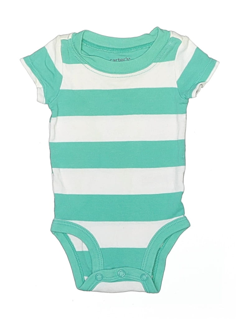 Pre-owned Carter's Babies' Short Sleeve Onesie In Green