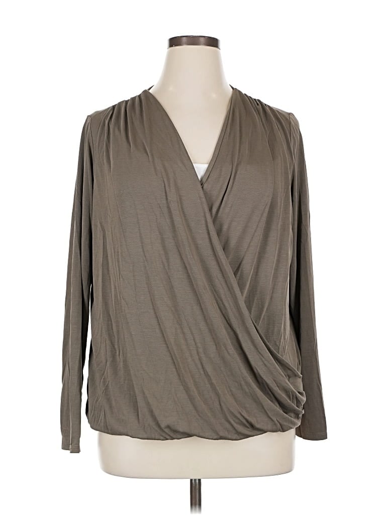 Pre-owned Banana Republic Long Sleeve Blouse In Gray
