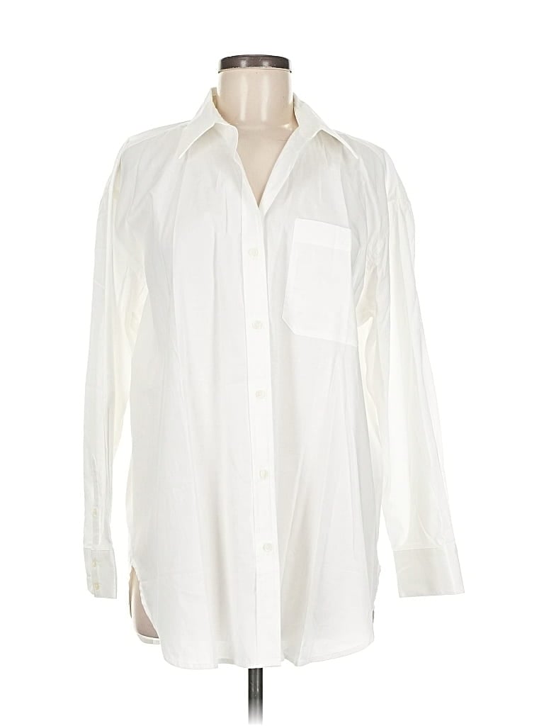 Pre-owned Banana Republic Factory Store Long Sleeve Button Down Shirt In White