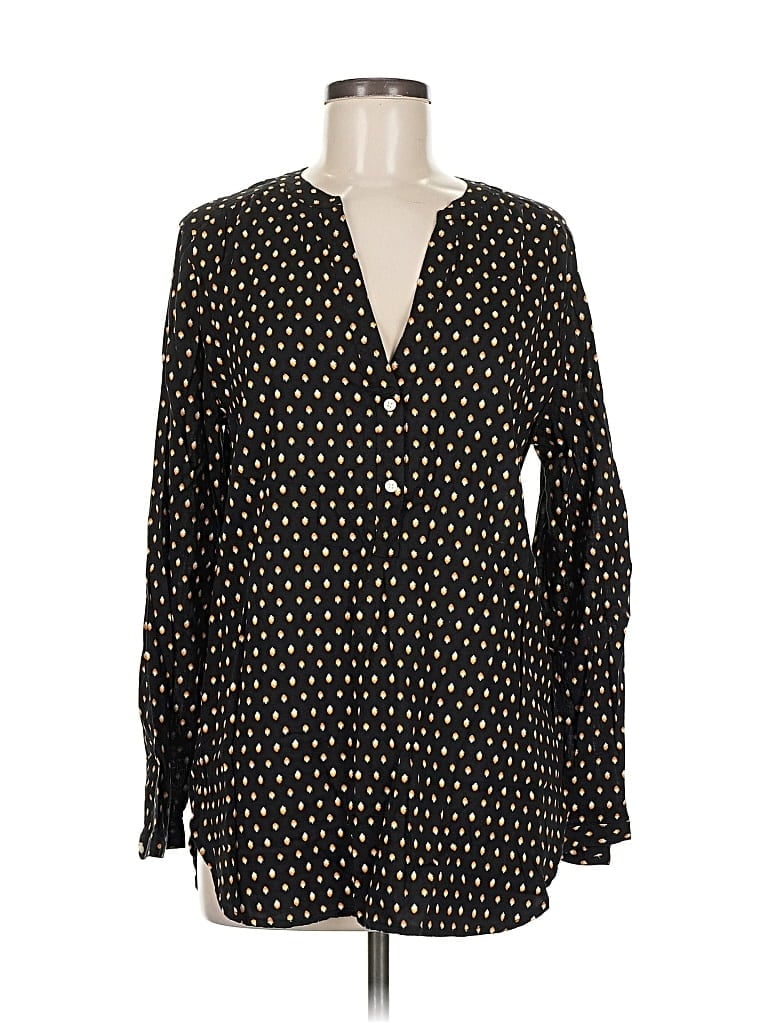 Pre-owned Old Navy Long Sleeve Blouse In Black