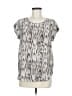 Joie 100% Silk Silver Short Sleeve Silk Top Size M - photo 1