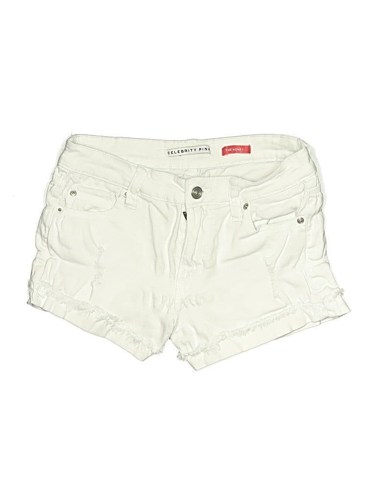Pre-owned Celebrity Pink Denim Shorts In White