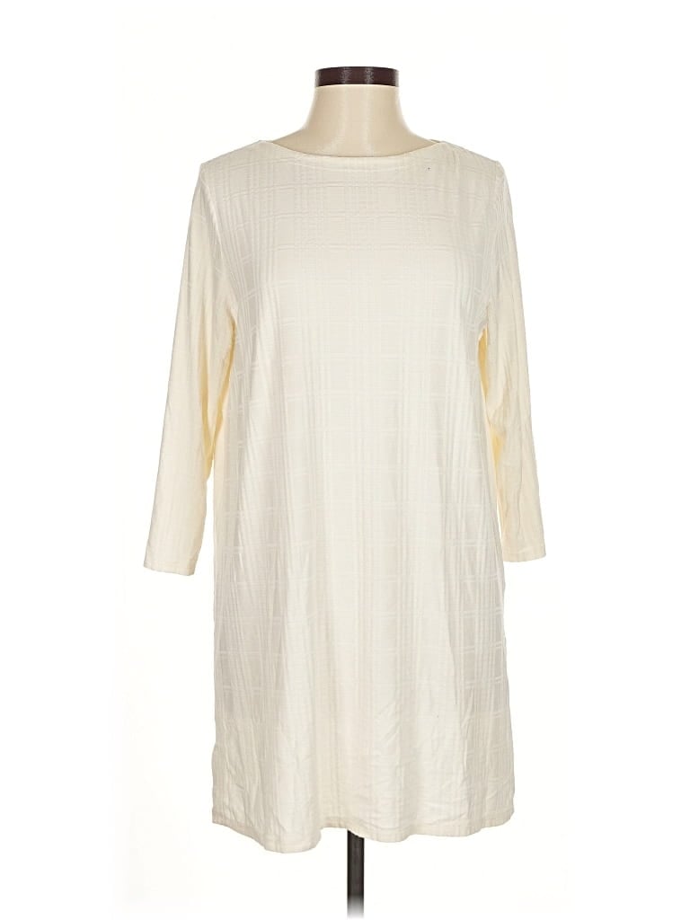 Pre-owned Jjill Casual Dress In White