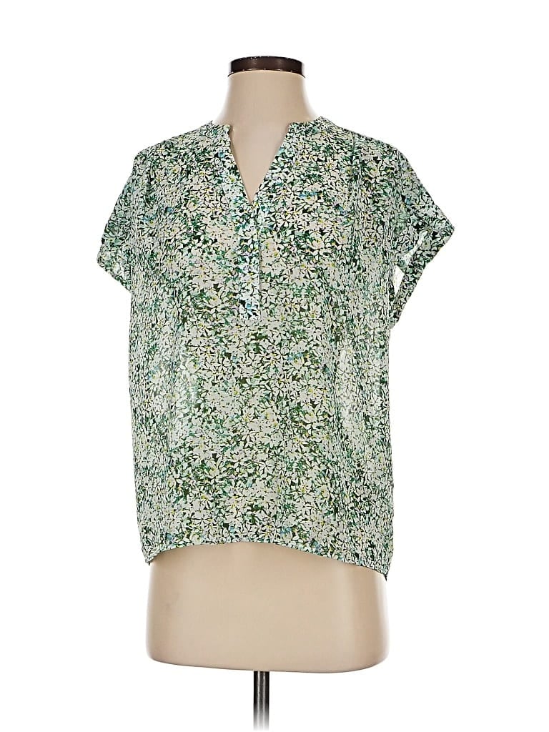Pre-owned Banana Republic Short Sleeve Blouse In Green