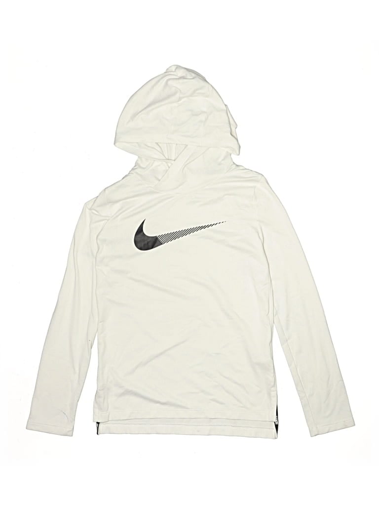 Pre-owned Nike Kids' Pullover Hoodie In White