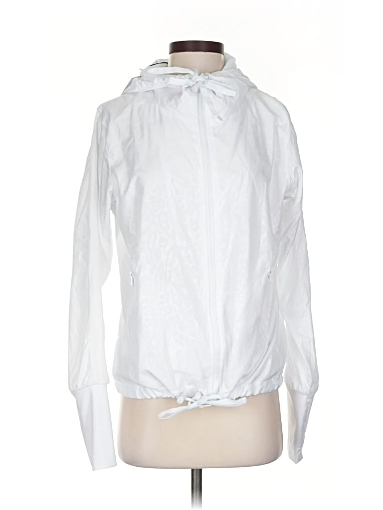 Pre-owned Zyia Active Windbreaker Jacket In White