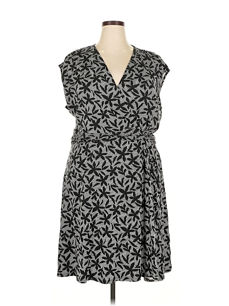 Pre-owned Lands' End Casual Dress In Gray