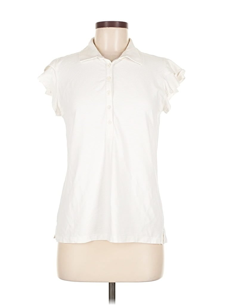 Pre-owned Calia By Carrie Underwood Short Sleeve Blouse In White