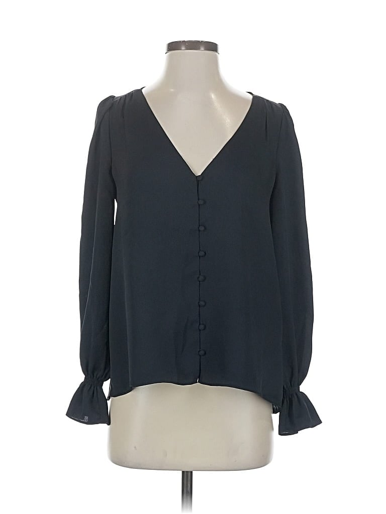 Pre-owned Joie Long Sleeve Blouse In Black