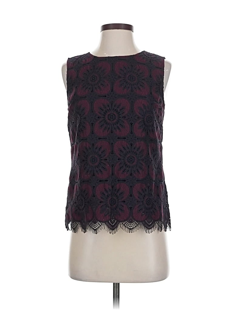 Pre-owned Banana Republic Sleeveless Blouse In Burgundy