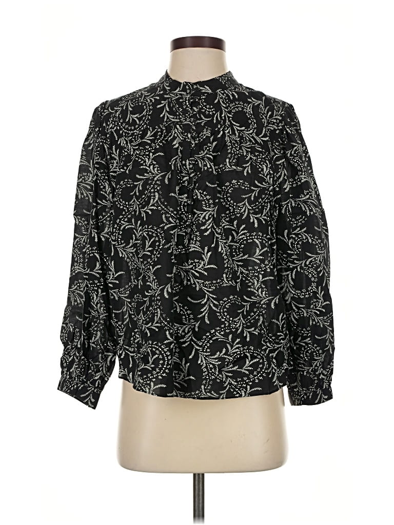 Pre-owned Joie Long Sleeve Blouse In Black