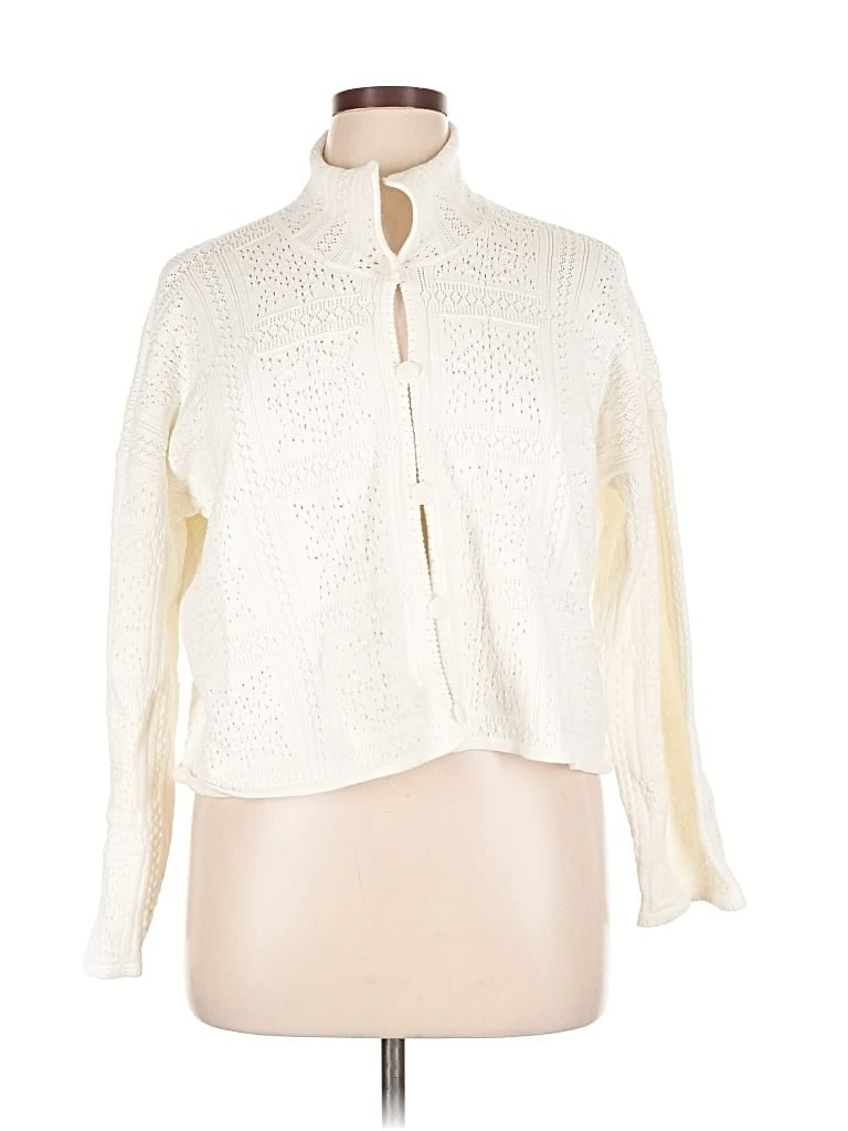 Pre-owned Club Monaco Cardigan Sweater In White