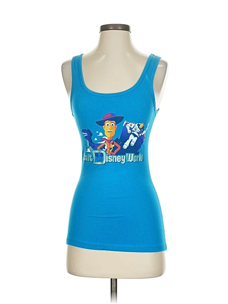 Pre-owned Disney Parks Tank Top Blue Strapless Neckline Tops