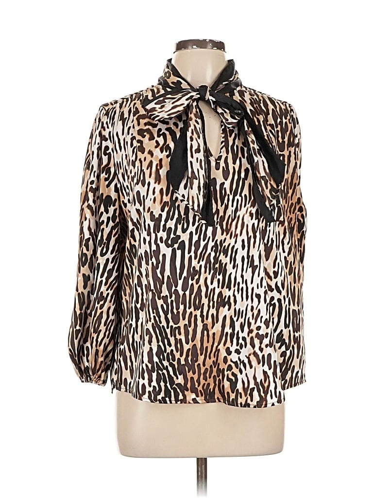 Pre-owned 7th Avenue Design Studio New York & Company Long Sleeve Blouse In Brown