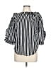 Cavallini 100% Cotton Stripes Black 3/4 Sleeve Blouse Size L - photo 1