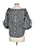 Cavallini 100% Cotton Stripes Black 3/4 Sleeve Blouse Size L - photo 2