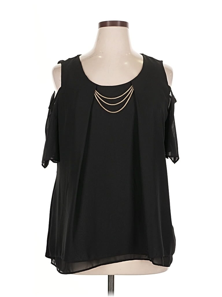 Pre-owned Ny Collection Sleeveless Blouse In Black